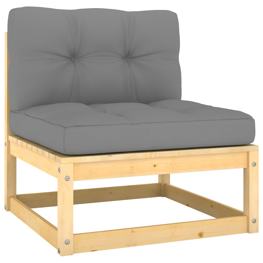 3-Sitzer-Sofa mit Kissen Kiefer Massivholz