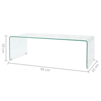 Thumbnail for Couchtisch aus gehärtetem Glas 98x45x30 cm Transparent
