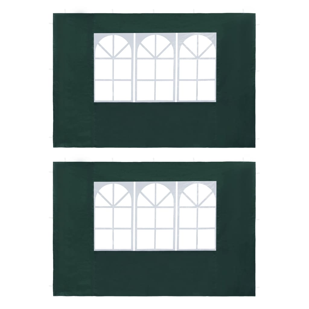 Partyzelt-Seitenwände 2 Stück mit Fenster PE Grün