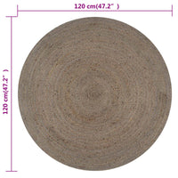 Thumbnail for Teppich Handgefertigt Jute Rund 120 cm Grau