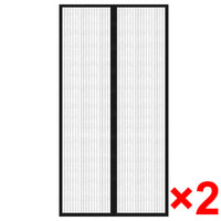 Thumbnail for Fliegengitter-Türvorhang 2 Stk. Magnet Schwarz 210x100 cm