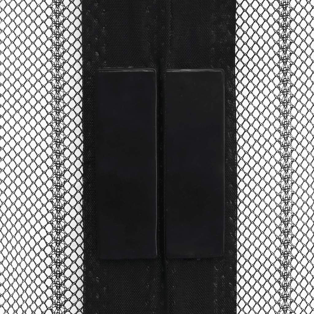 Fliegengitter-Türvorhang 2 Stk. Magnet Schwarz 210x100 cm