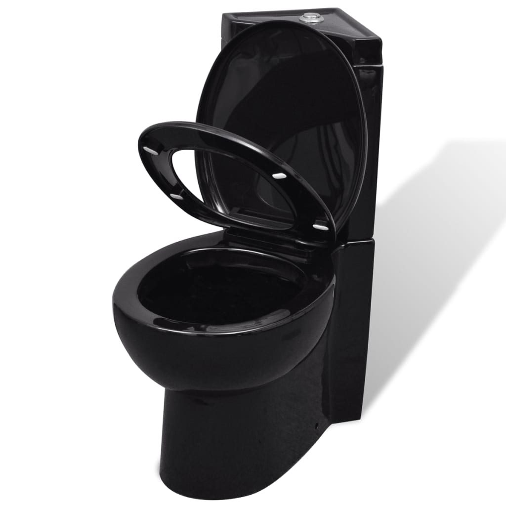 Toilette für Ecke Keramik Schwarz