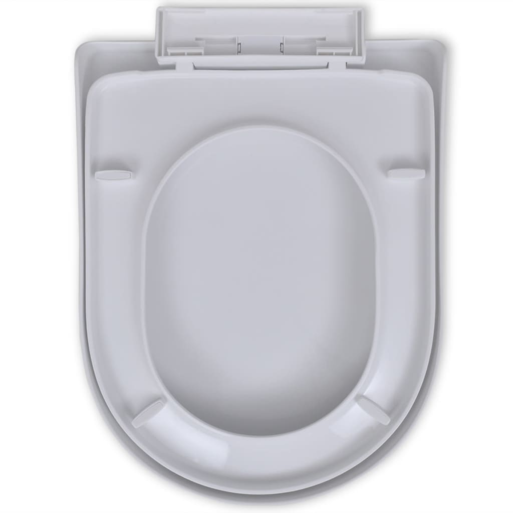Toilettensitz mit Absenkautomatik Weiß Quadratisch