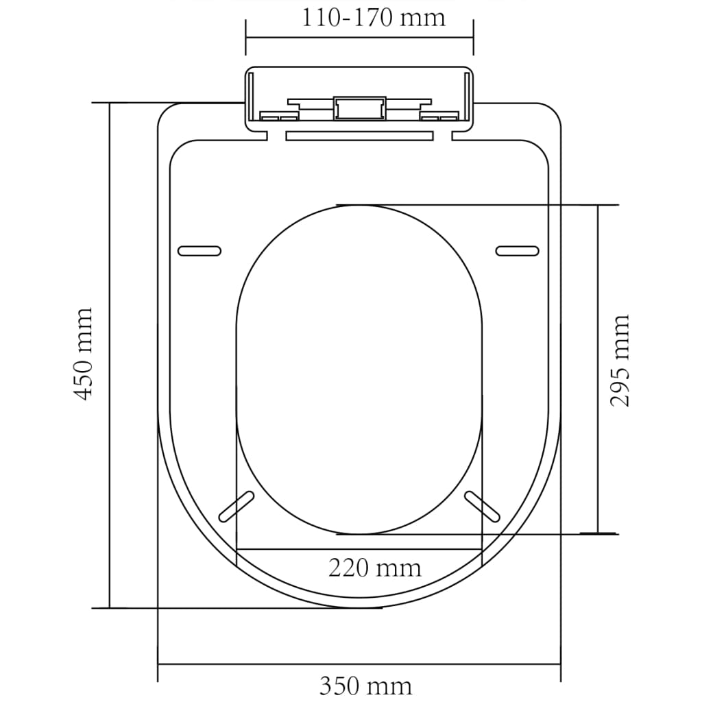 Toilettensitz mit Absenkautomatik Weiß Quadratisch