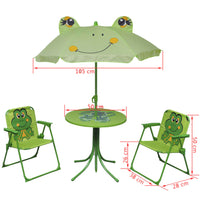 Thumbnail for 3-tlg. Garten-Bistro-Set für Kinder mit Sonnenschirm Grün