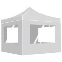 Thumbnail for Profi-Partyzelt Faltbar mit Wänden Aluminium 3×3m Weiß