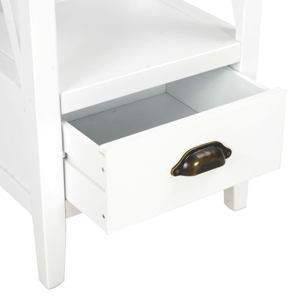 Bücherregal mit 1 Schublade Weiß 40x30x170 cm MDF