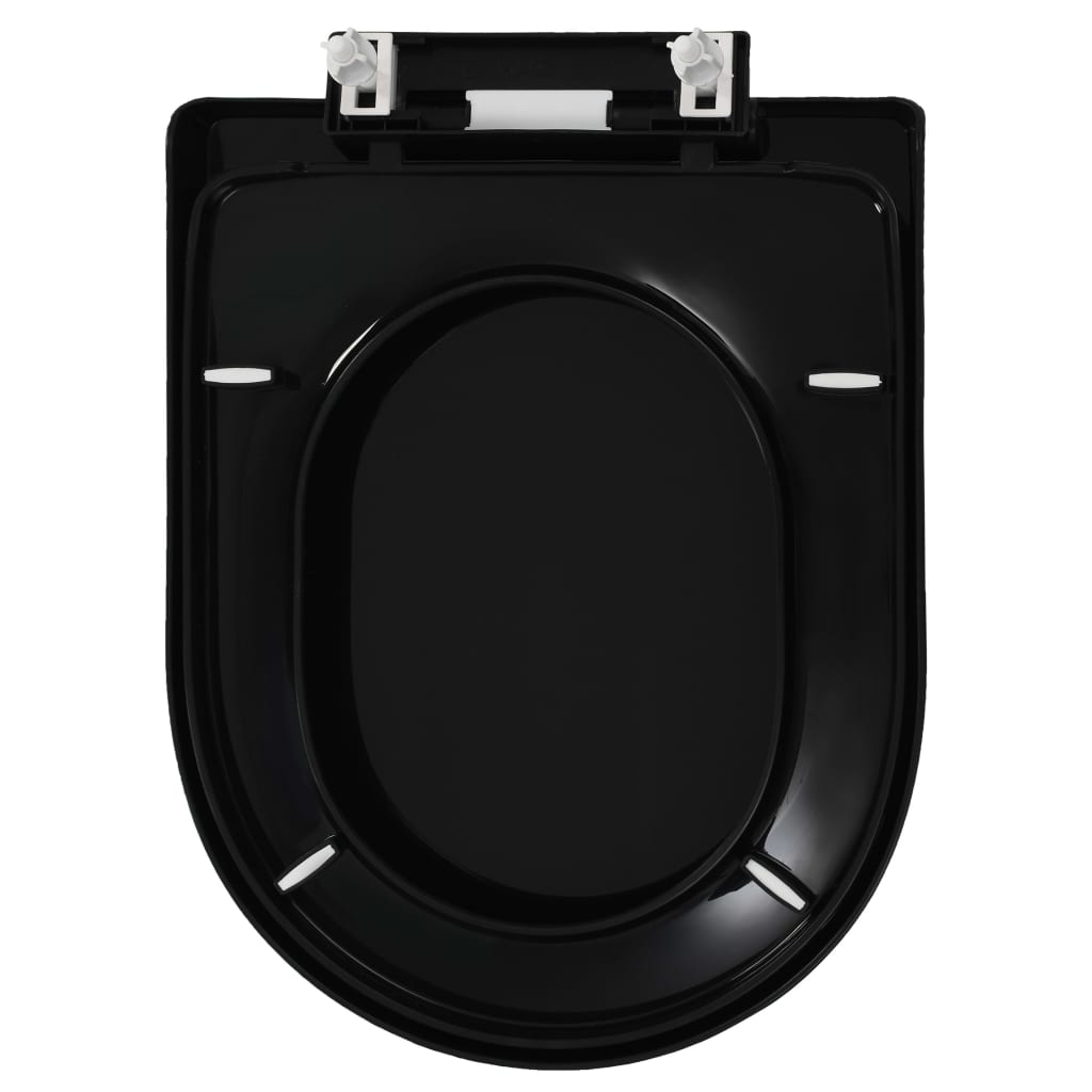 Toilettensitz mit Absenkautomatik und Quick-Release Schwarz