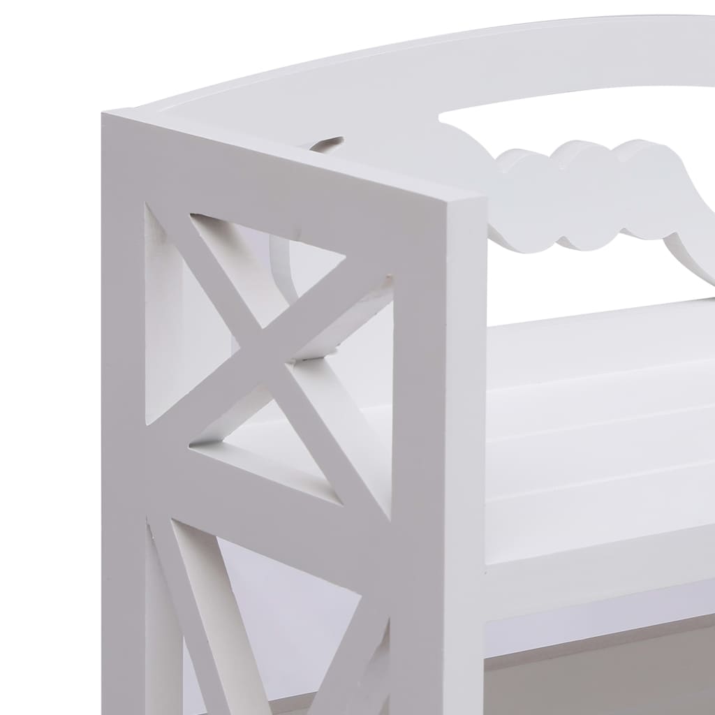 Badezimmerschrank Weiß 46x24x116 cm Paulownia Holz