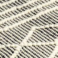 Thumbnail for Teppich Handgewebt Wolle 120×170 cm Schwarz/Weiß