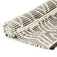 Thumbnail for Teppich Handgewebt Wolle 120×170 cm Schwarz/Weiß