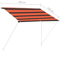 Thumbnail for Einziehbare Markise 100×150 cm Orange und Braun