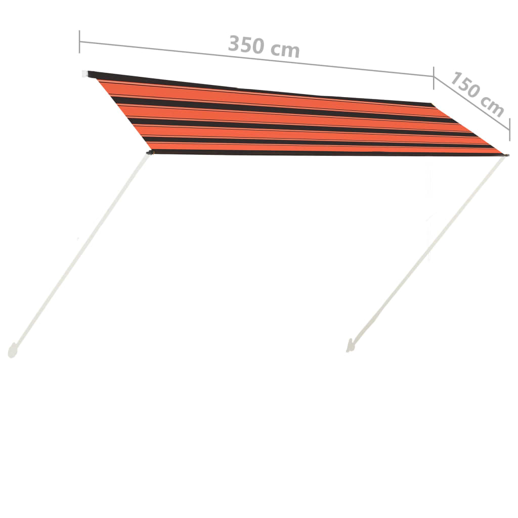 Einziehbare Markise 350×150 cm Orange und Braun