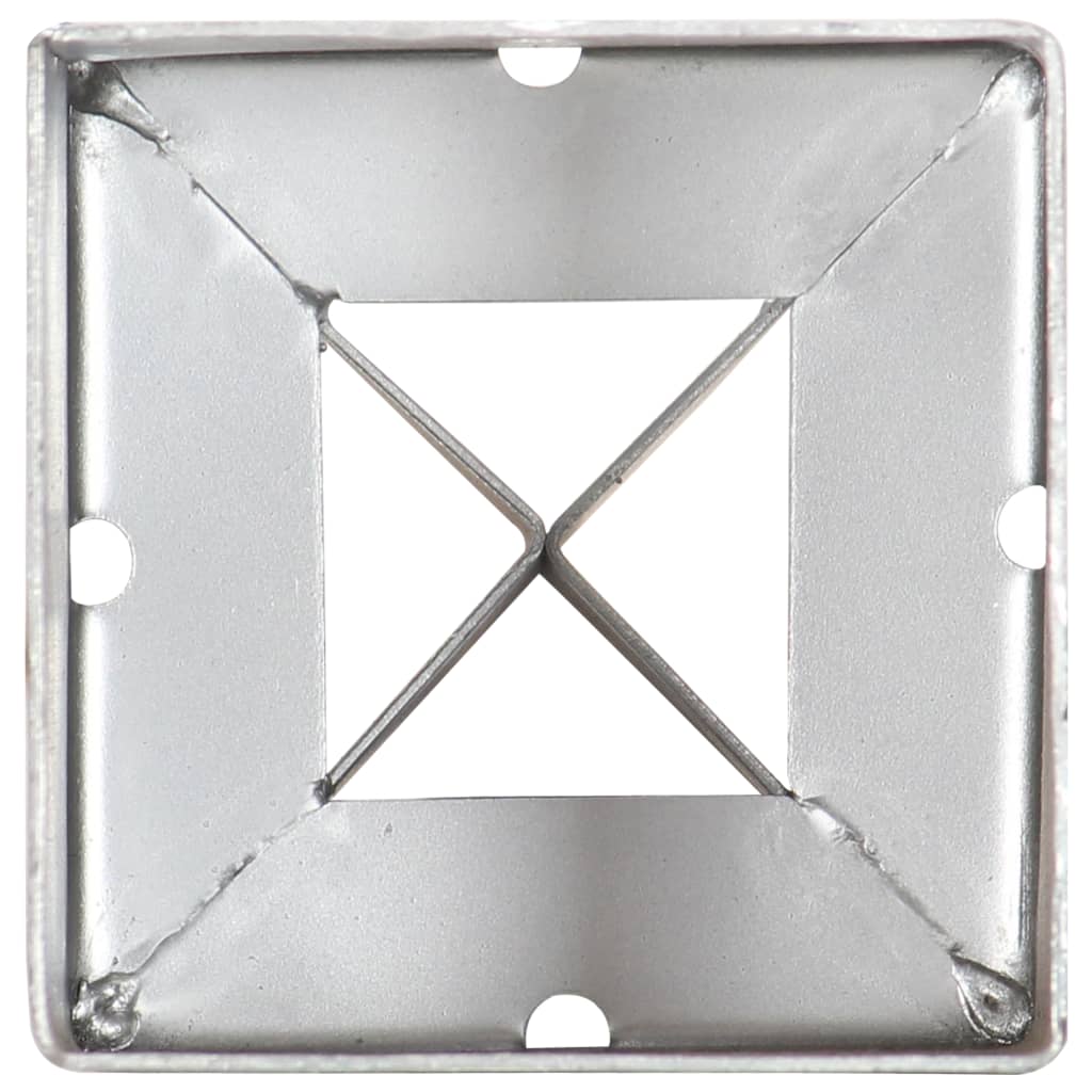 Erdspieße 2 Stk. Silbern 9×9×75 cm Verzinkter Stahl