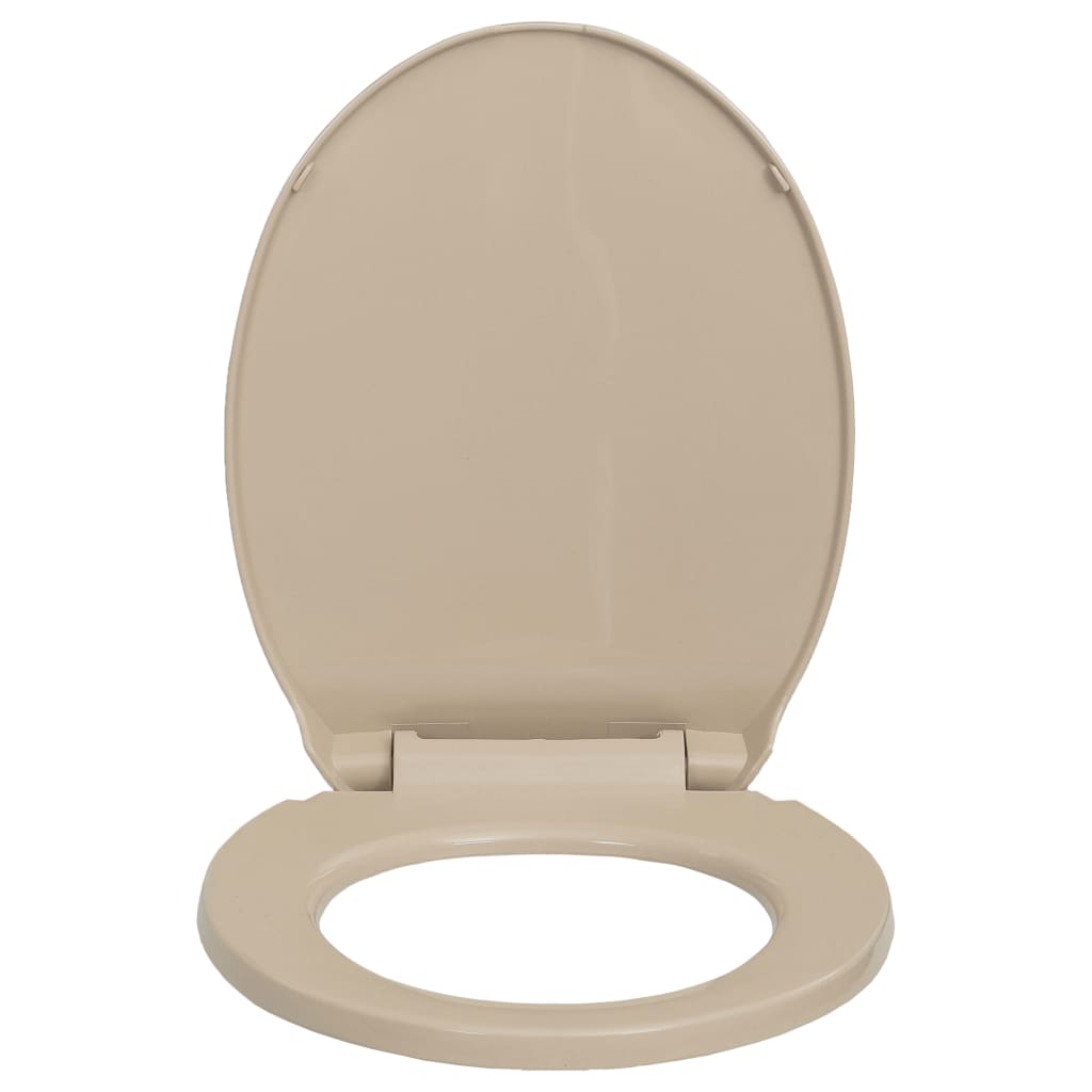 Toilettensitz mit Absenkautomatik Quick-Release Beige Oval