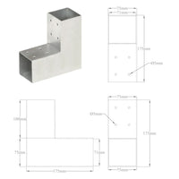 Thumbnail for Pfostenverbinder L-Form Verzinktes Metall 71 x 71 mm