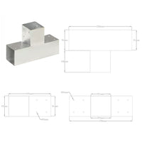 Thumbnail for Pfostenverbinder T-Form Verzinktes Metall 91 x 91 mm