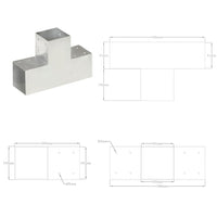 Thumbnail for Pfostenverbinder 4 Stk. T-Form Verzinktes Metall 101 x 101 mm