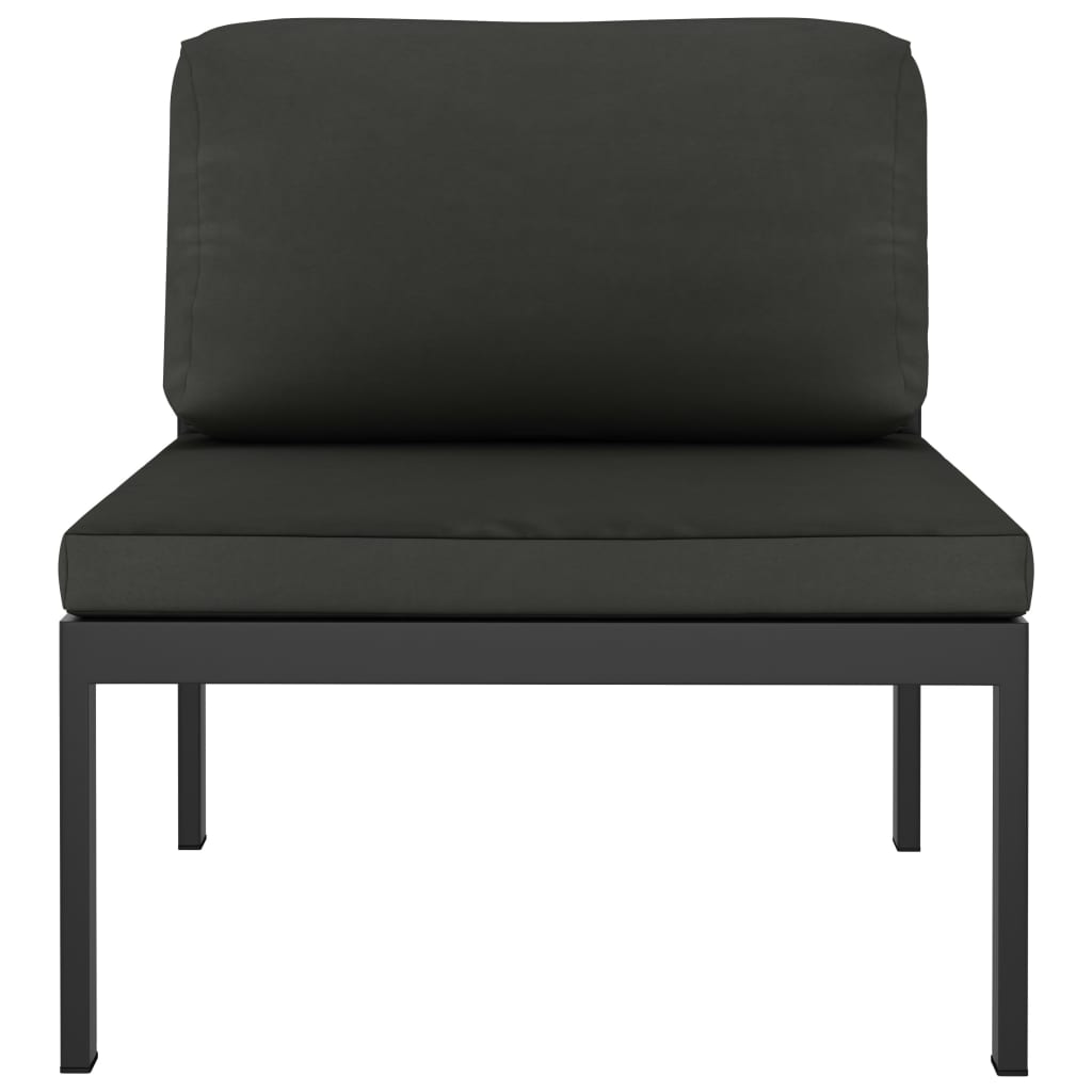 Modular-Sofa-Mittelteil mit Kissen Aluminium Anthrazit