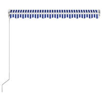 Thumbnail for Einziehbare Markise Handbetrieben 300 x 250 cm Blau und Weiß