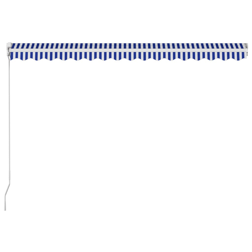 Einziehbare Markise Handbetrieben 400 x 300 cm Blau und Weiß