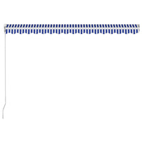 Thumbnail for Einziehbare Markise Handbetrieben 450 x 300 cm Blau und Weiß