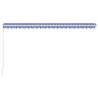 Thumbnail for Einziehbare Markise Handbetrieben 500 x 300 cm Blau und Weiß
