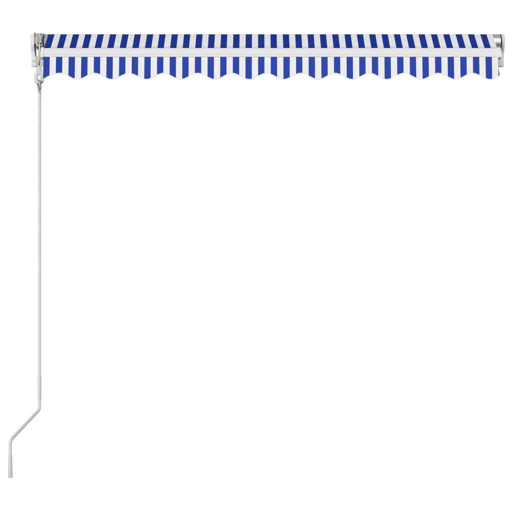 Automatisch Einziehbare Markise 350×250 cm Blau und Weiß