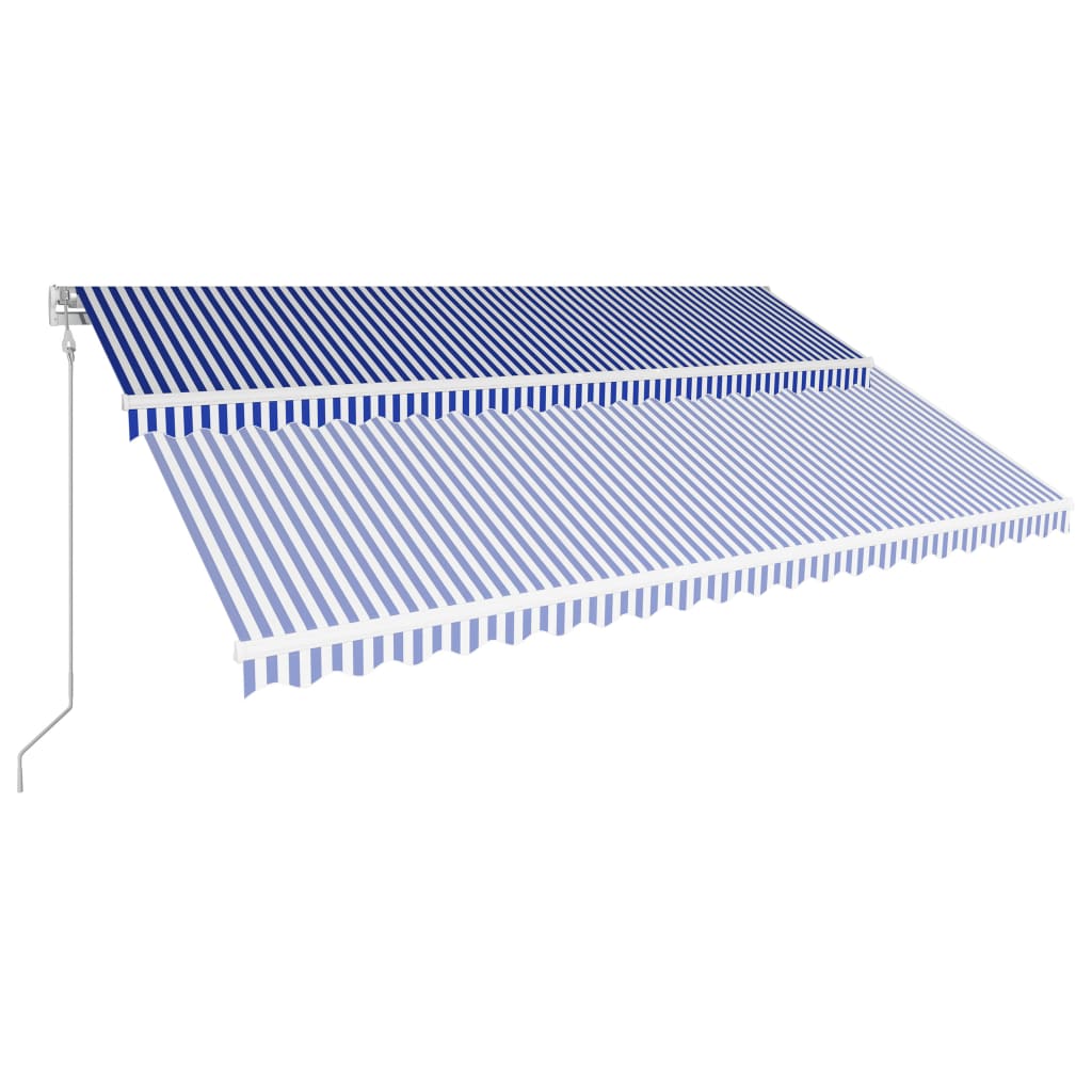 Automatisch Einziehbare Markise 500×300 cm Blau und Weiß