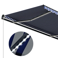 Thumbnail for Markise mit Windsensor & LED 450x300cm Blau und Weiß