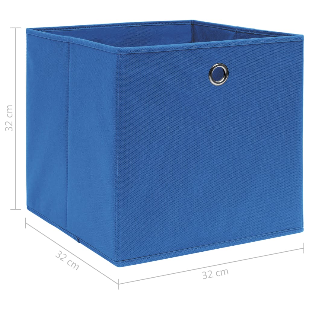 Aufbewahrungsboxen 10 Stk. Blau 32x32x32 cm Stoff