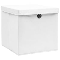 Thumbnail for Aufbewahrungsboxen mit Deckeln 10 Stk. Weiß 32x32x32 cm Stoff