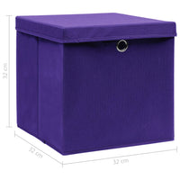Thumbnail for Aufbewahrungsboxen mit Deckeln 10 Stk. Lila 32x32x32 cm Stoff