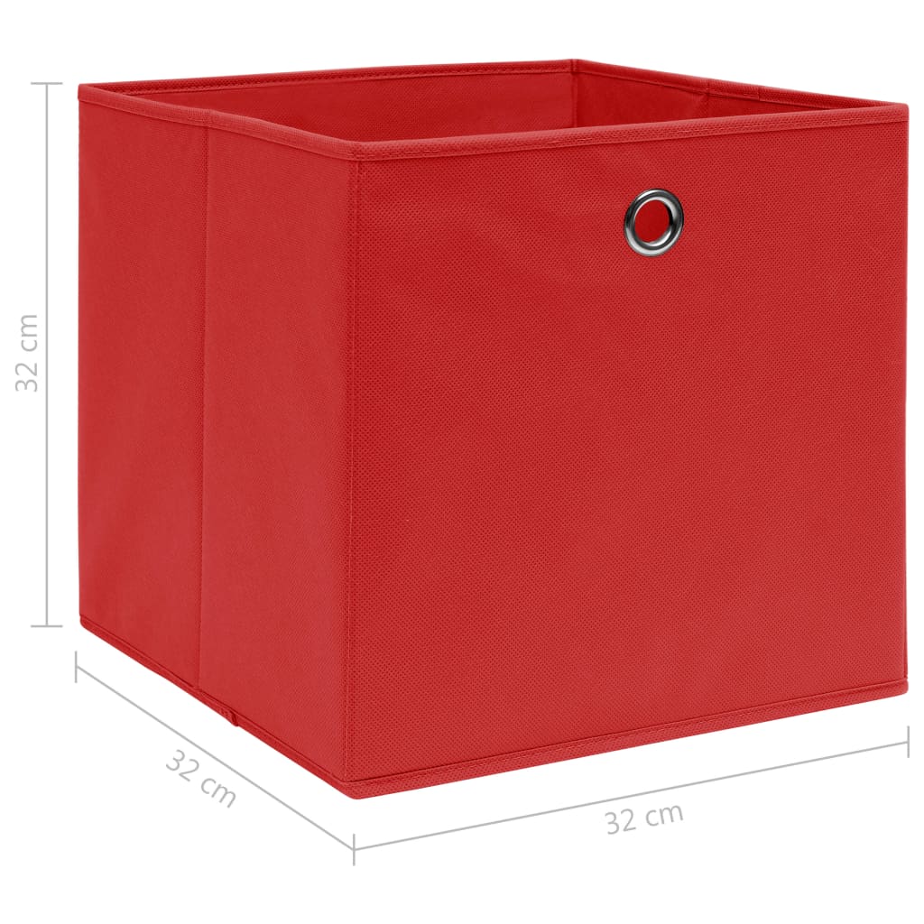 Aufbewahrungsboxen 4 Stk. Rot 32x32x32 cm Stoff