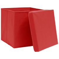 Thumbnail for Aufbewahrungsboxen mit Deckeln 4 Stk. Rot 32x32x32 cm Stoff