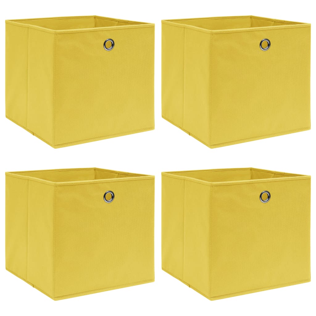 Aufbewahrungsboxen 4 Stk. Gelb 32x32x32 cm Stoff