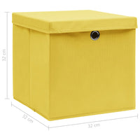 Thumbnail for Aufbewahrungsboxen mit Deckeln 4 Stk. Gelb 32x32x32 cm Stoff
