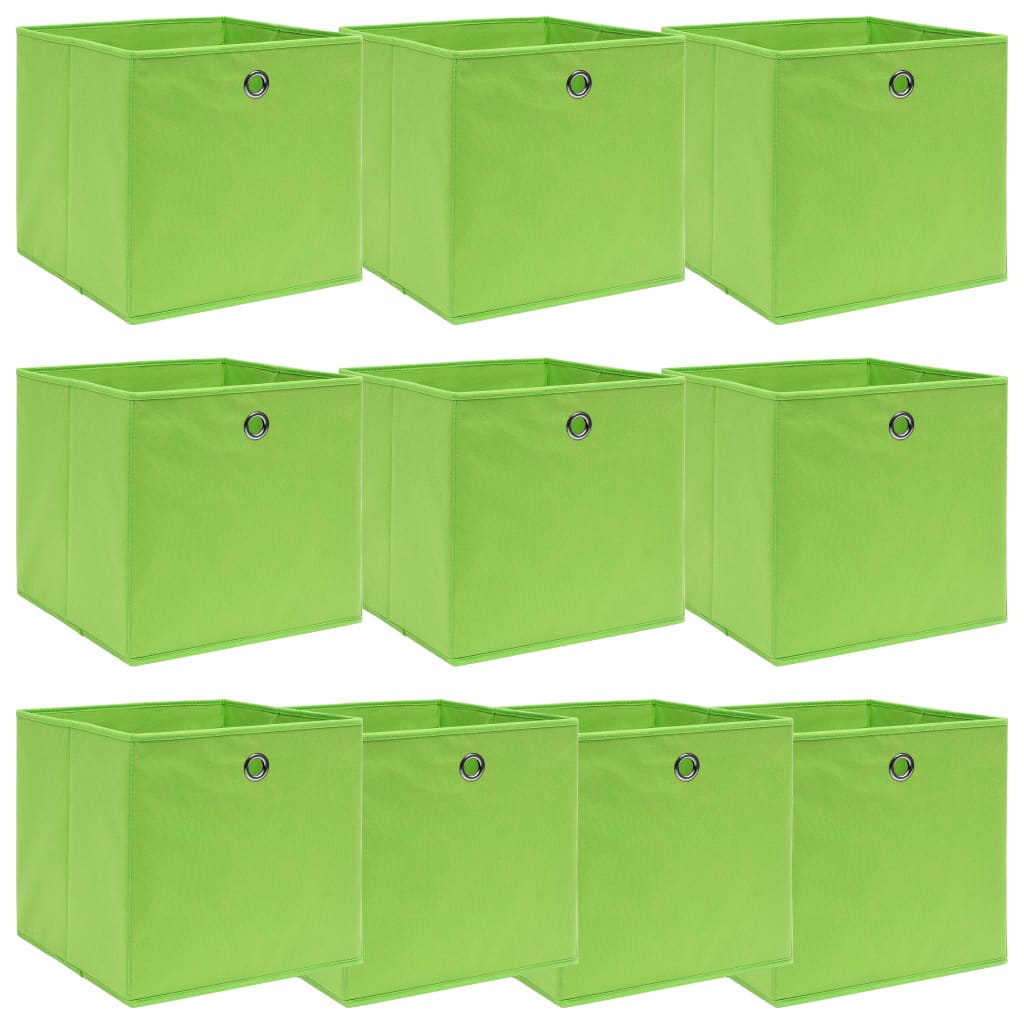 Aufbewahrungsboxen 10 Stk. Grün 32x32x32 cm Stoff