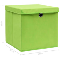 Thumbnail for Aufbewahrungsboxen mit Deckeln 10 Stk. Grün 32x32x32 cm Stoff