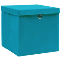 Thumbnail for Aufbewahrungsboxen mit Deckeln 10Stk. Babyblau 32x32x32cm Stoff