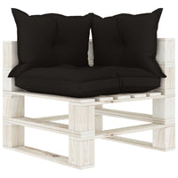 Thumbnail for Garten-Palettensofa 3-Sitzer mit schwarzen Kissen Holz