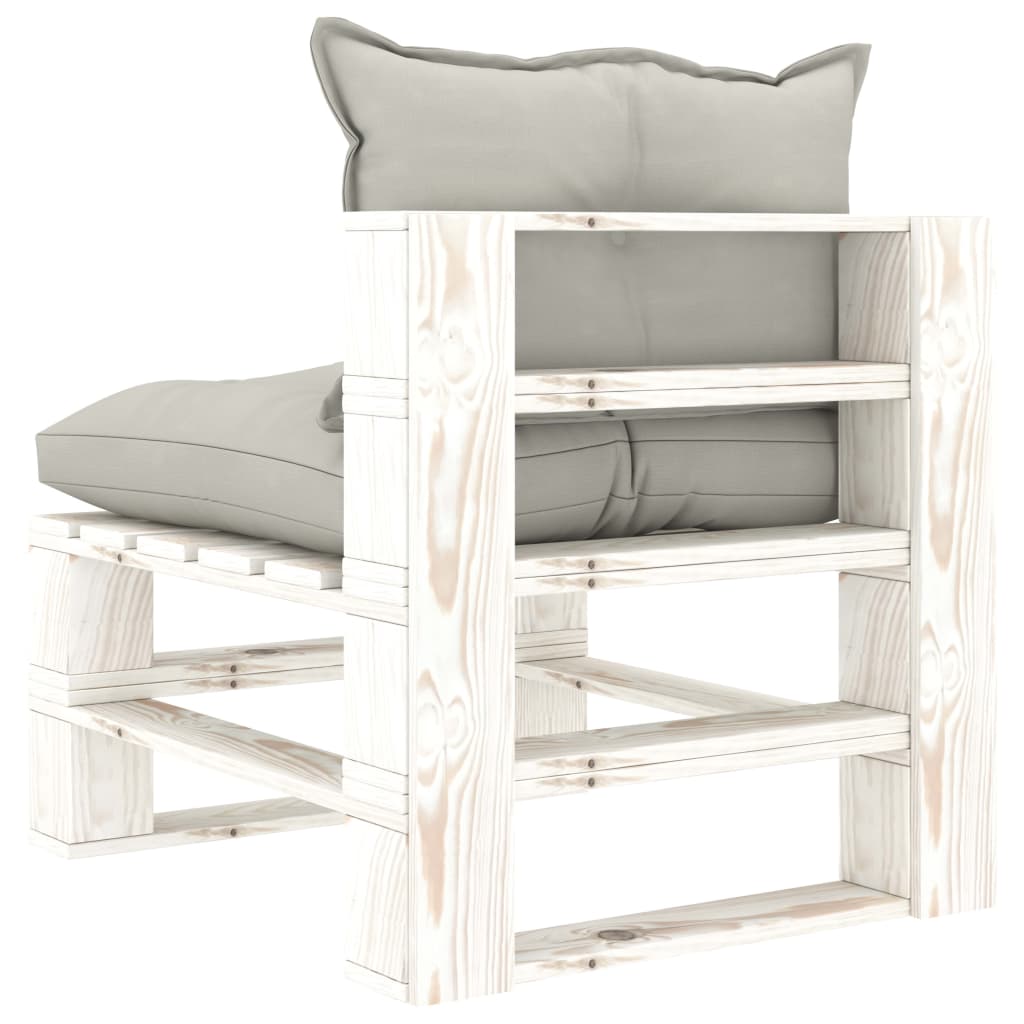 Garten-Palettensofa 4-Sitzer mit Kissen in Taupe Holz