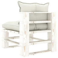 Thumbnail for Garten-Palettensofa 3-Sitzer mit Kissen in Beige Holz