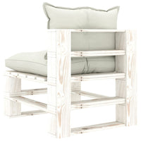 Thumbnail for Garten-Palettensofa 4-Sitzer mit Kissen in Beige Holz