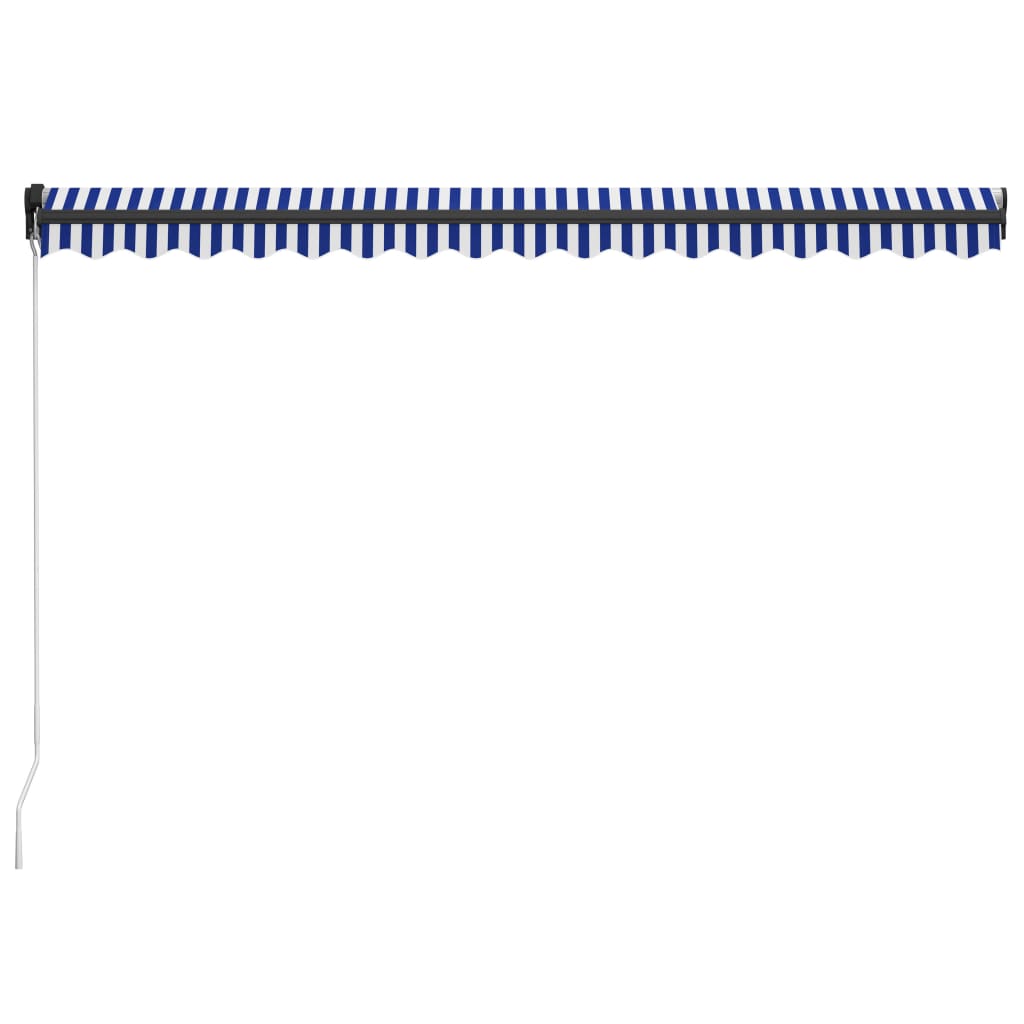 Einziehbare Markise Handbetrieben 400×300 cm Blau und Weiß