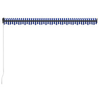 Thumbnail for Einziehbare Markise Handbetrieben 400×300 cm Blau und Weiß