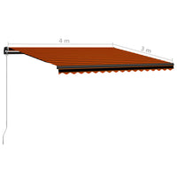 Thumbnail for Einziehbare Markise Handbetrieben 400×300 cm Orange und Braun