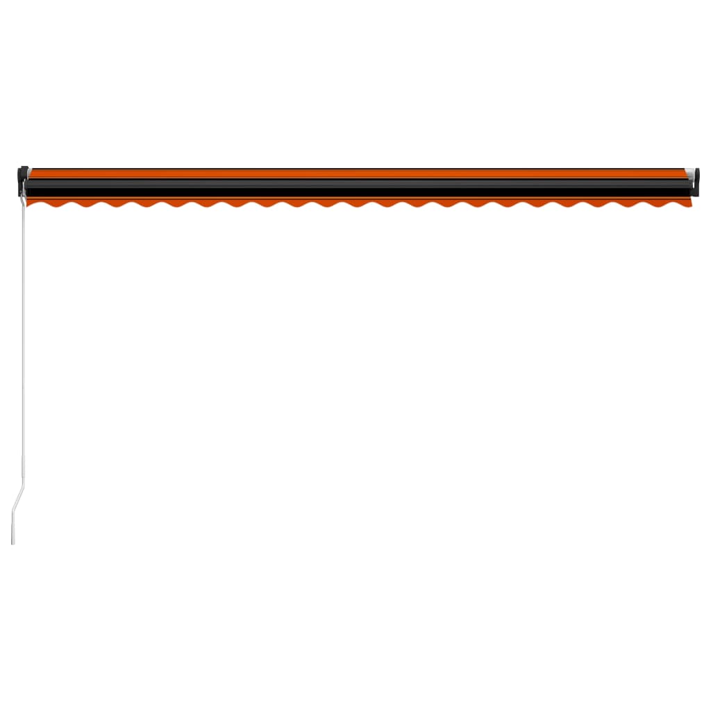 Markise Manuell Einziehbar mit LED 500x300 cm Orange & Braun