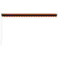 Thumbnail for Markise Manuell Einziehbar mit LED 500x300 cm Orange & Braun